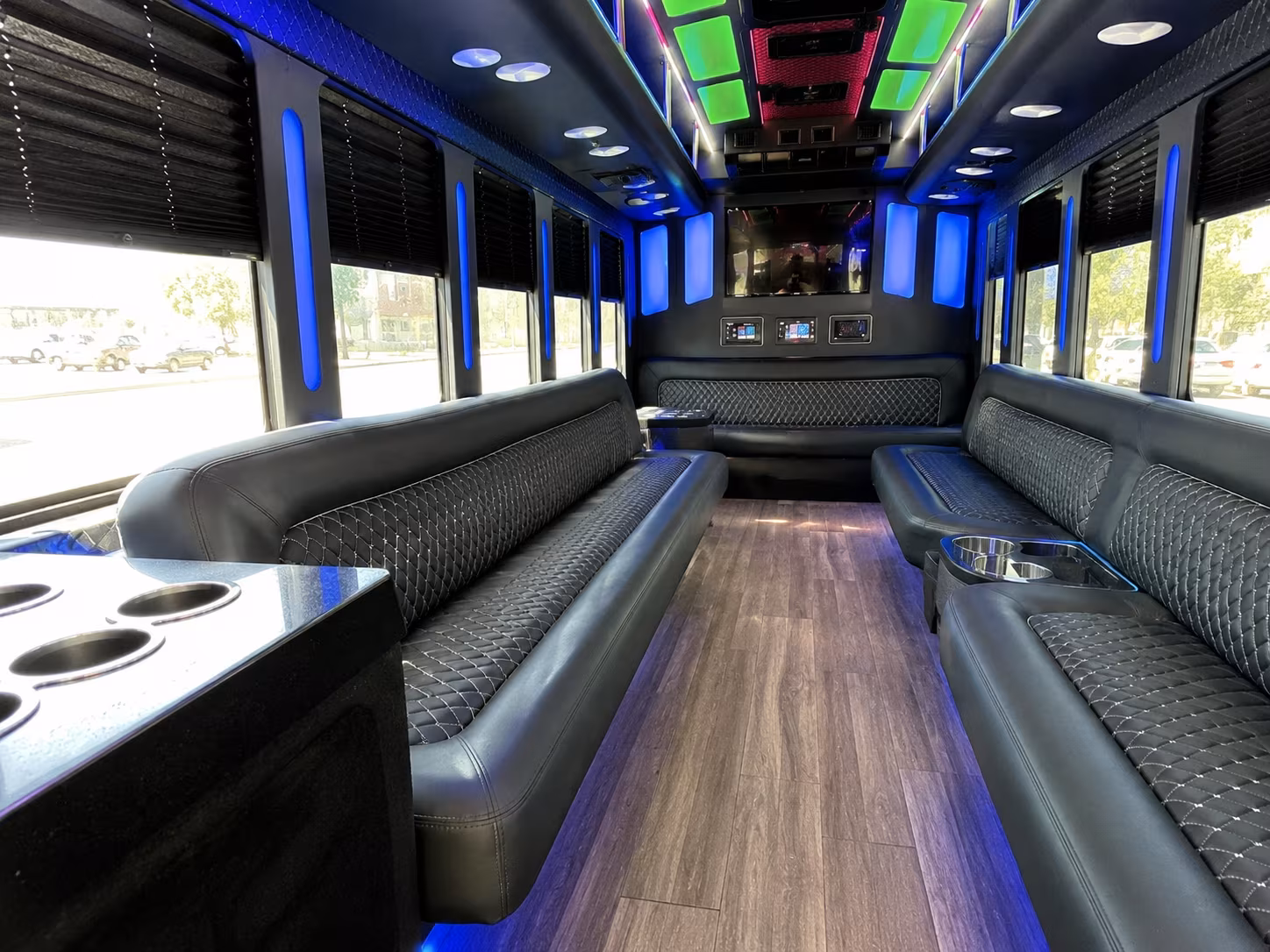 cutler bay 15 passenger party bus inside