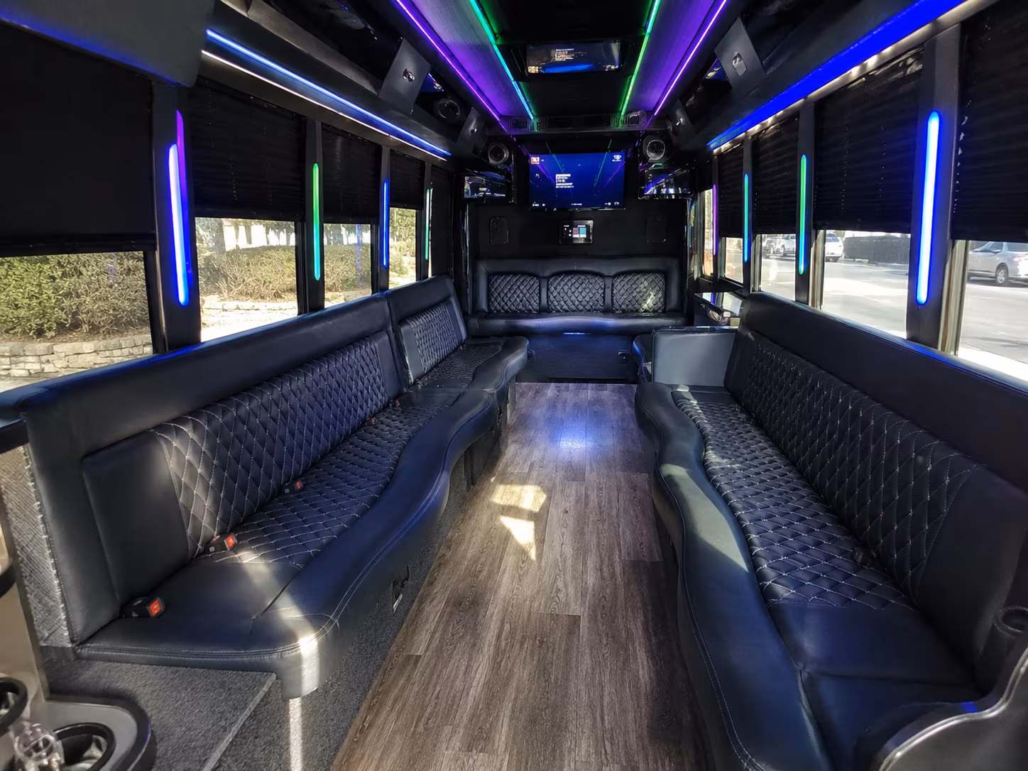 cutler bay 15 passenger party bus interior