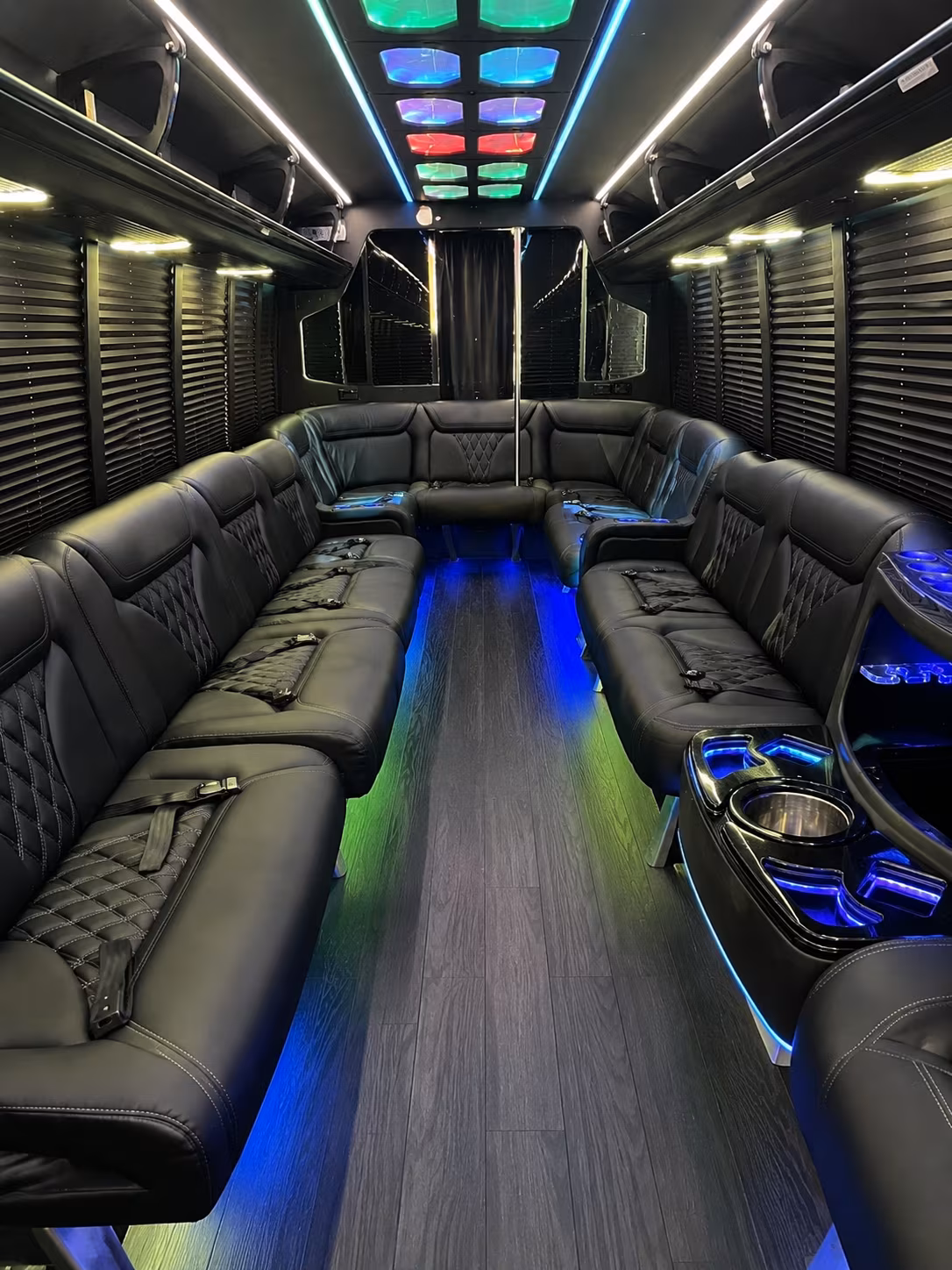 cutler bay 20 passenger party bus interior