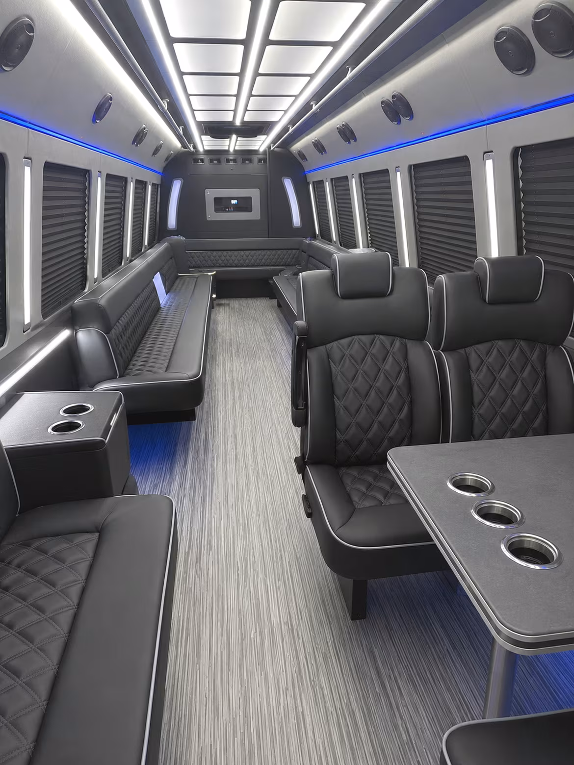 cutler bay 25 passenger party bus inside
