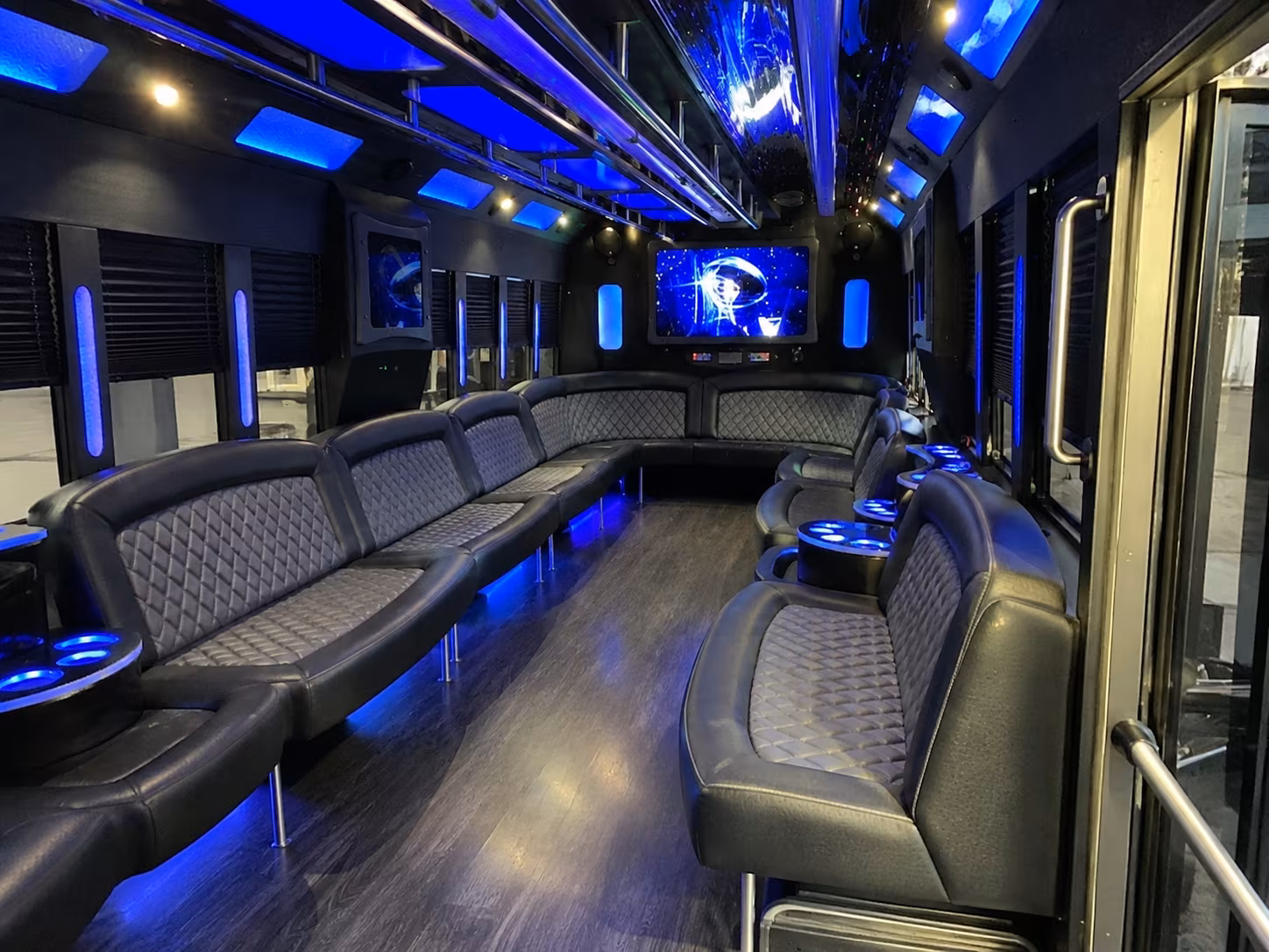 cutler bay 28 passenger party bus interior