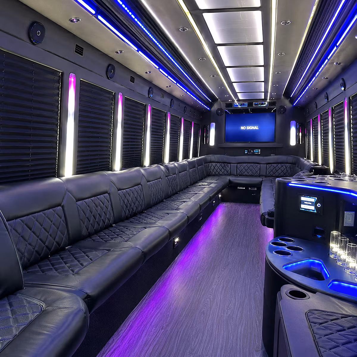 cutler bay 30 passenger party bus inside