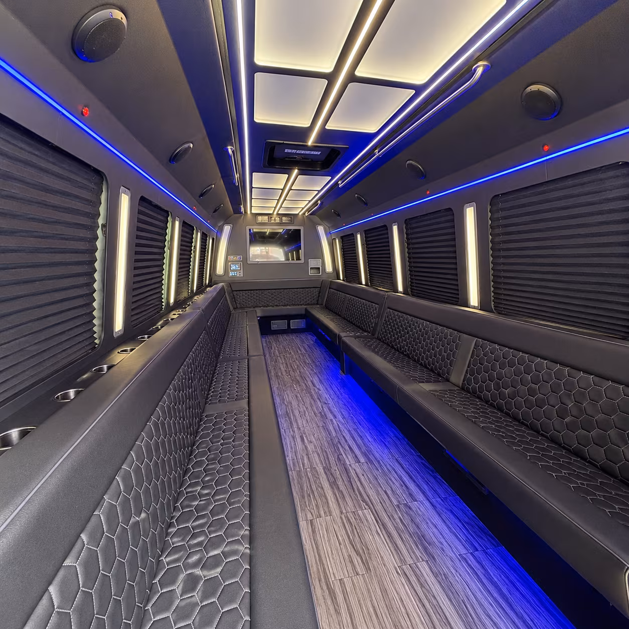 cutler bay 30 passenger party bus interior