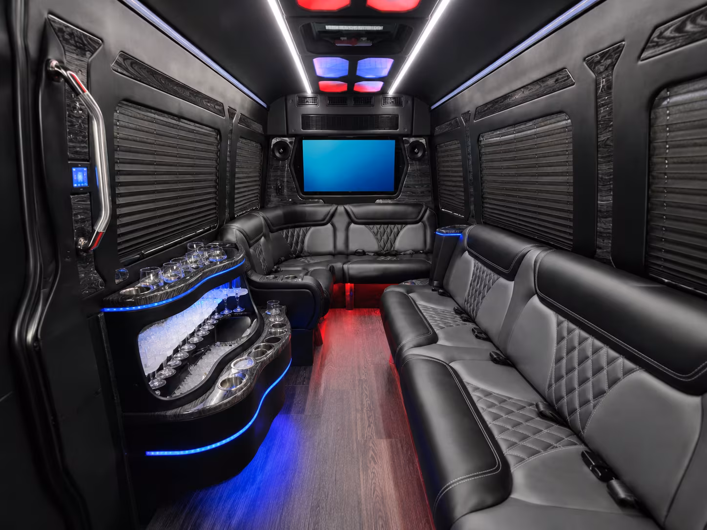 cutler bay 40 passenger party bus interior