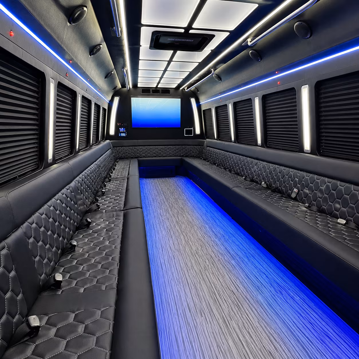 cutler bay 50 passenger party bus inside