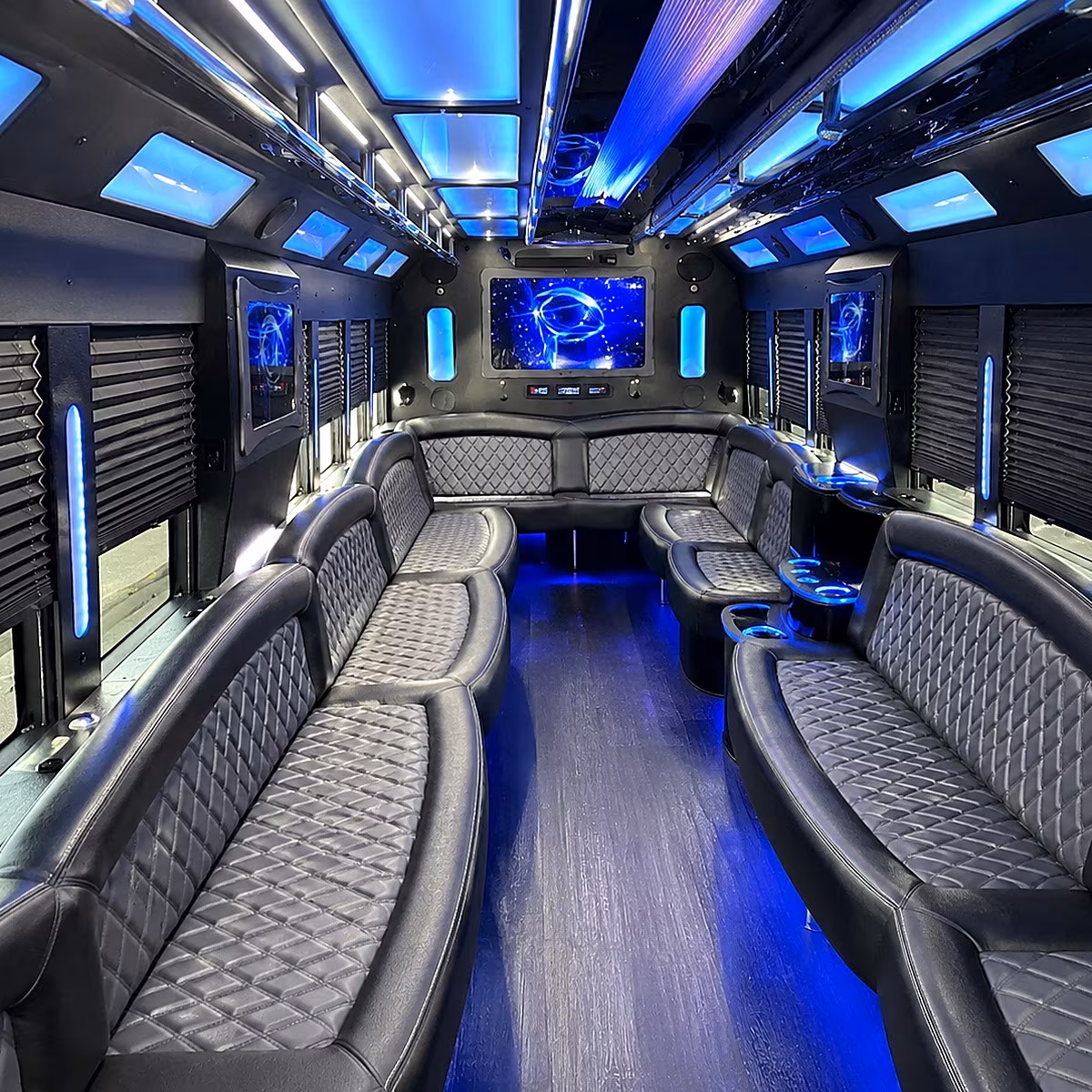 cutler bay 50 passenger party bus interior