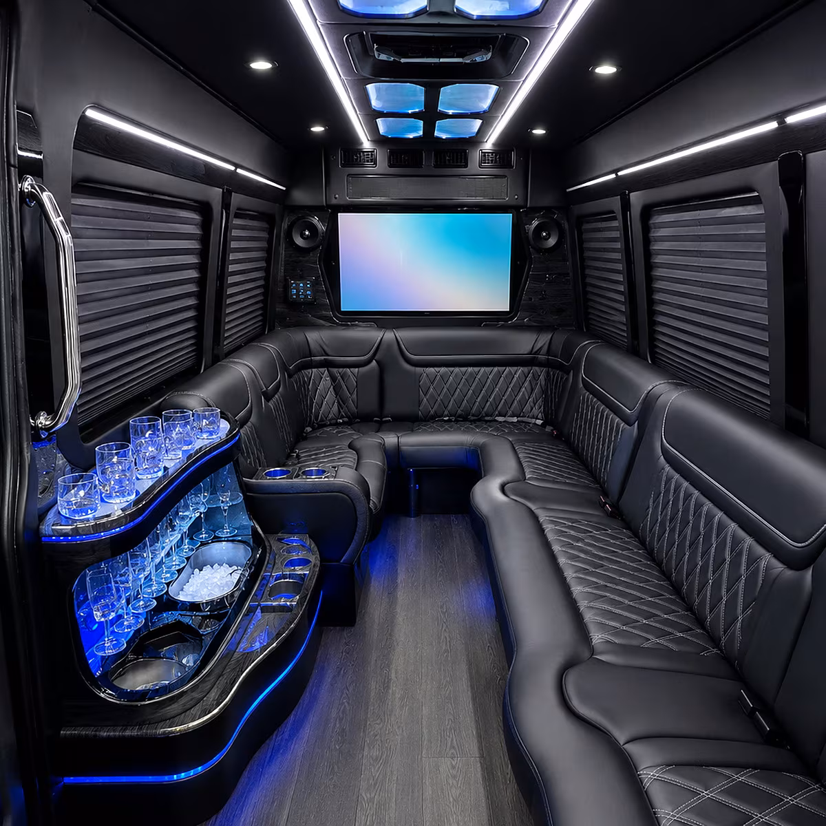 cutler bay party bus rental interior