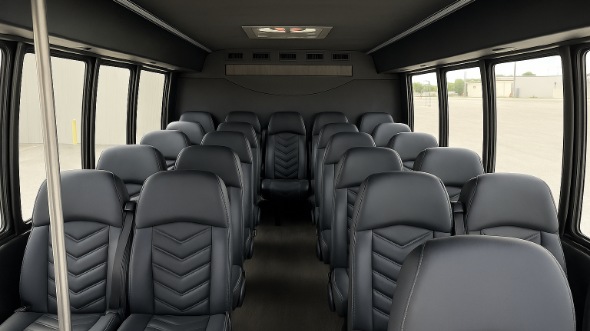 Interior of Charter Bus Company Cutler Bay's 18 Passenger Minibus in Cutler Bay