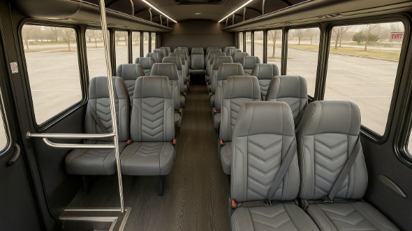 Interior of Charter Bus Company Cutler Bay's 28 Passenger Mini bus in Cutler Bay