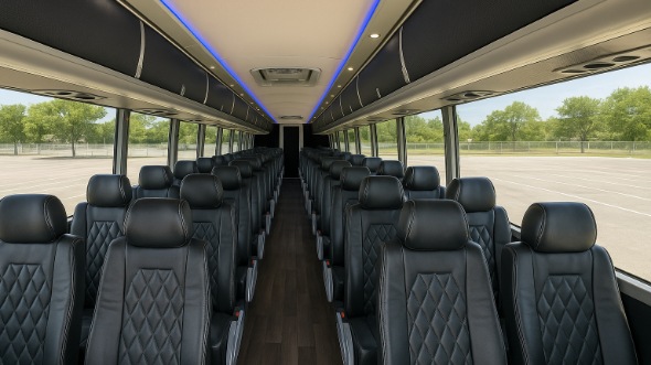 Interior of Charter Bus Company Doral's 50 Passenger Charter Bus in Doral