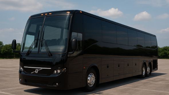 Exterior of Charter Bus Company Cutler Bay's 54 Passenger Charter Bus in Cutler Bay