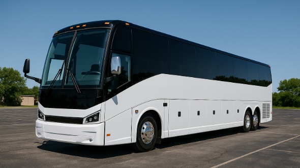 Exterior of Charter Bus Company Doral's 55 Passenger Charter Bus in Doral