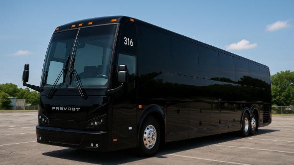 Exterior of Charter Bus Company Cutler Bay's 56 Passenger Charter Bus in Cutler Bay